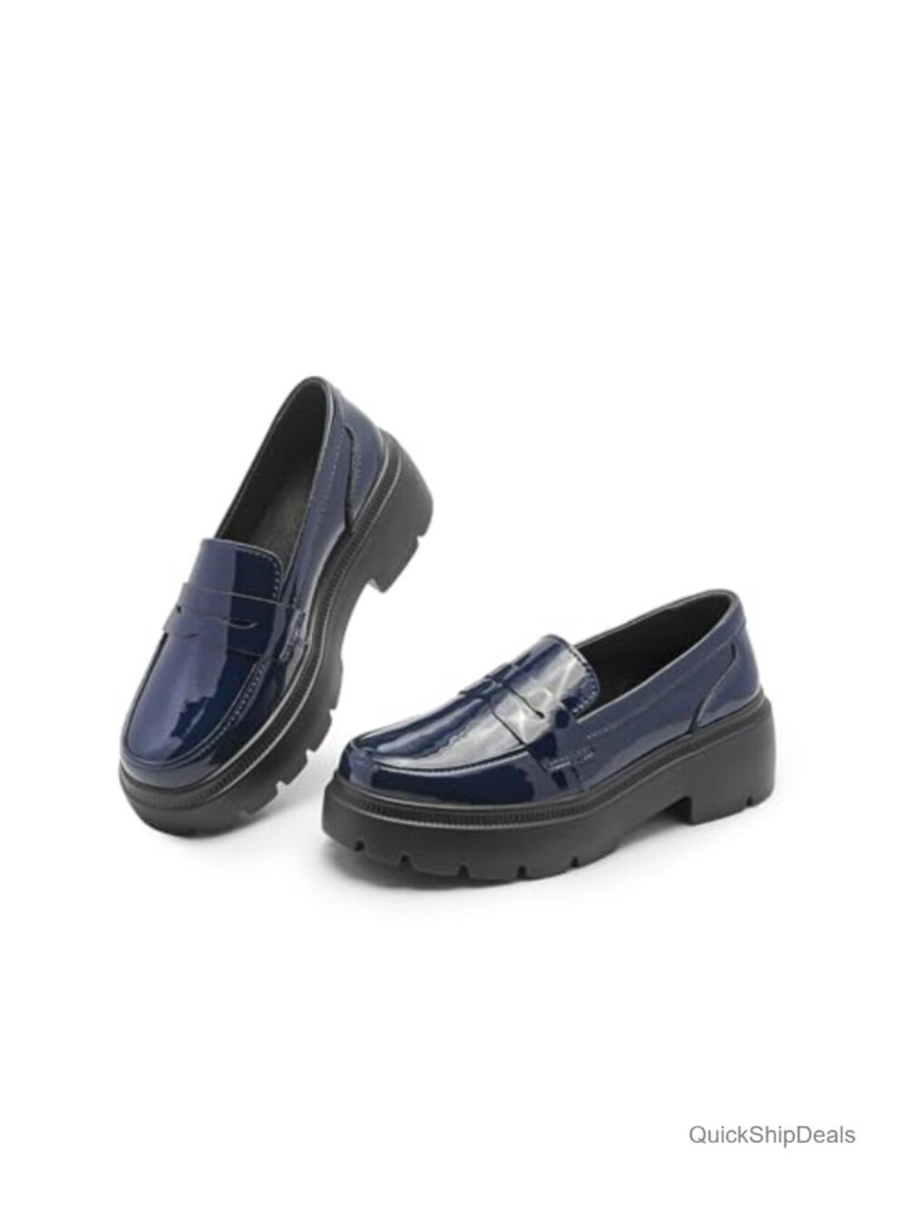 Chunky Penny Loafers Slip On Comfort Work Dressy Casual Shoes